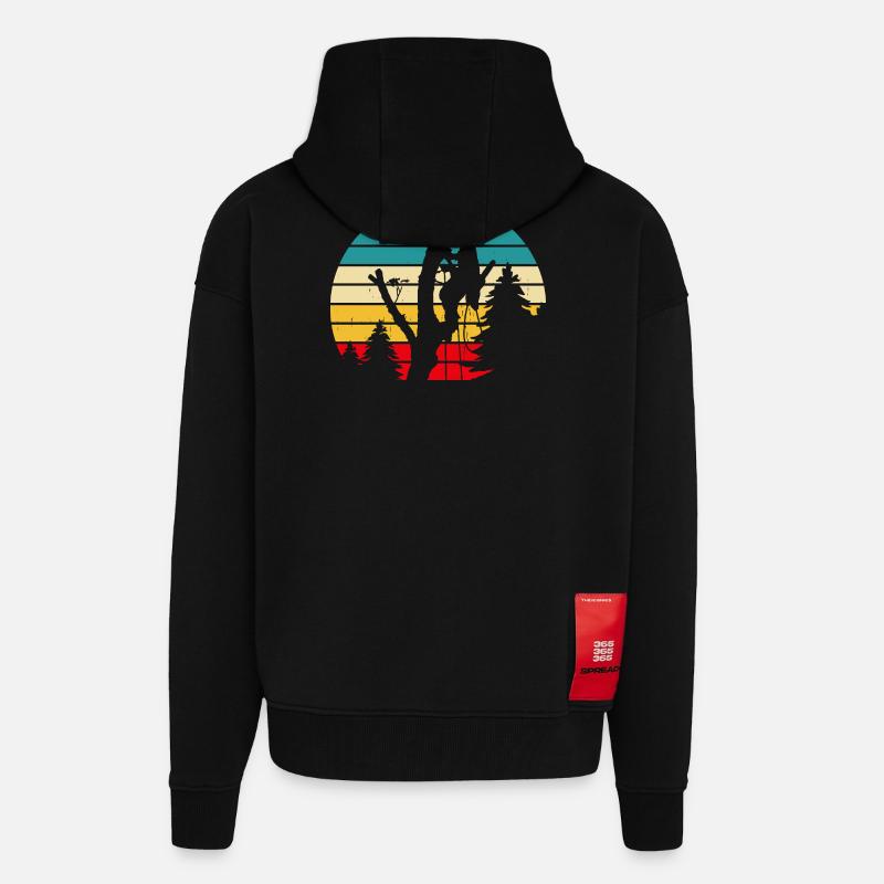 Cadeau drôle de menuisier - Veste à capuche bio épaisse oversize fabriqué en UE - SOLID BLACK