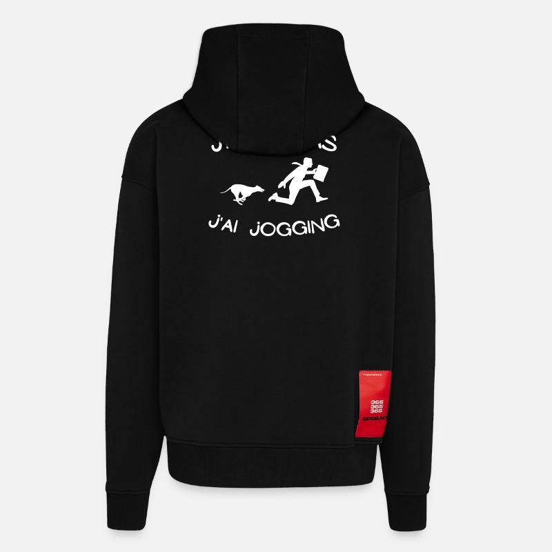 jogging, footing, running - Veste à capuche bio épaisse oversize fabriqué en UE - SOLID BLACK
