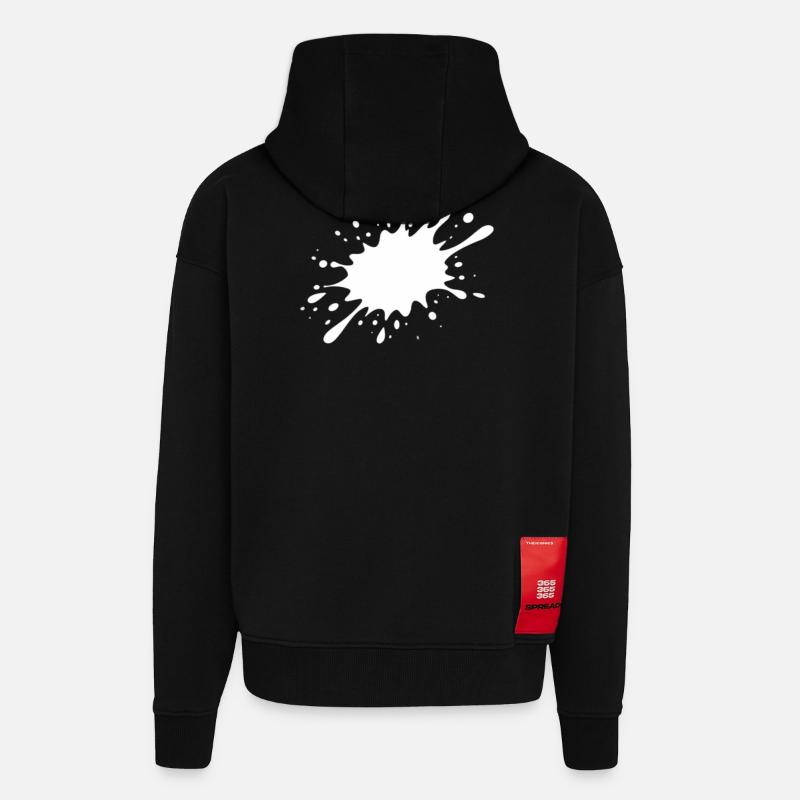 Ink Stain Explosion - Zip Hoodie - made by SPREAD - SOLID BLACK
