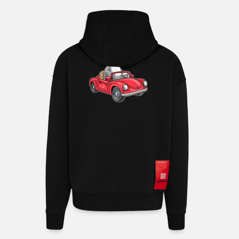 Voiture Pingouin - Veste à capuche bio épaisse oversize fabriqué en UE - SOLID BLACK