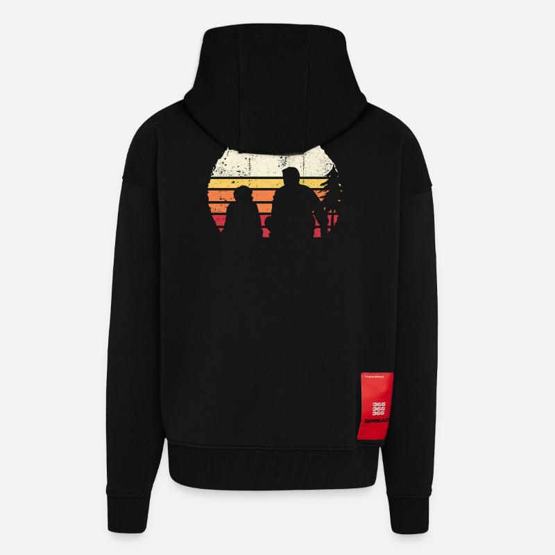 Sunset Silhouette on Beach - Zip Hoodie - made by SPREAD - SOLID BLACK