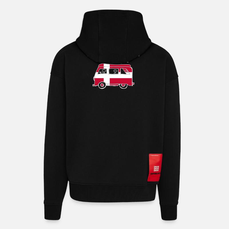 DanemarkCamper - Veste à capuche bio épaisse oversize fabriqué en UE - SOLID BLACK