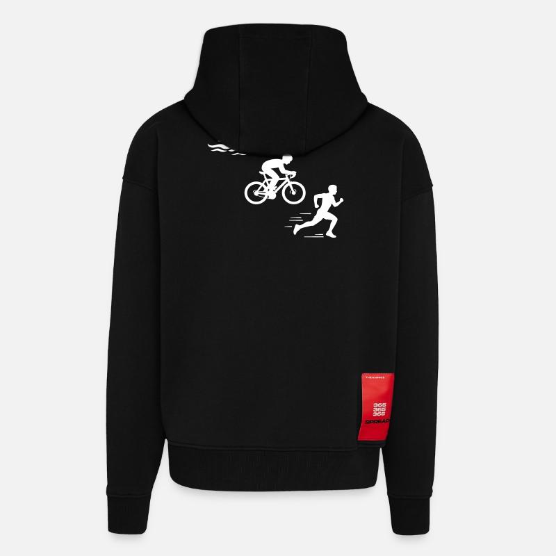Triathlon Silhouette Triathlet - Zip Hoodie - made by SPREAD - SOLID BLACK