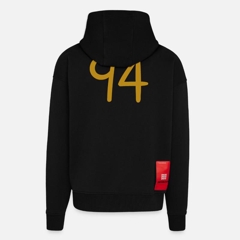 94 - Zip Hoodie - made by SPREAD - SOLID BLACK