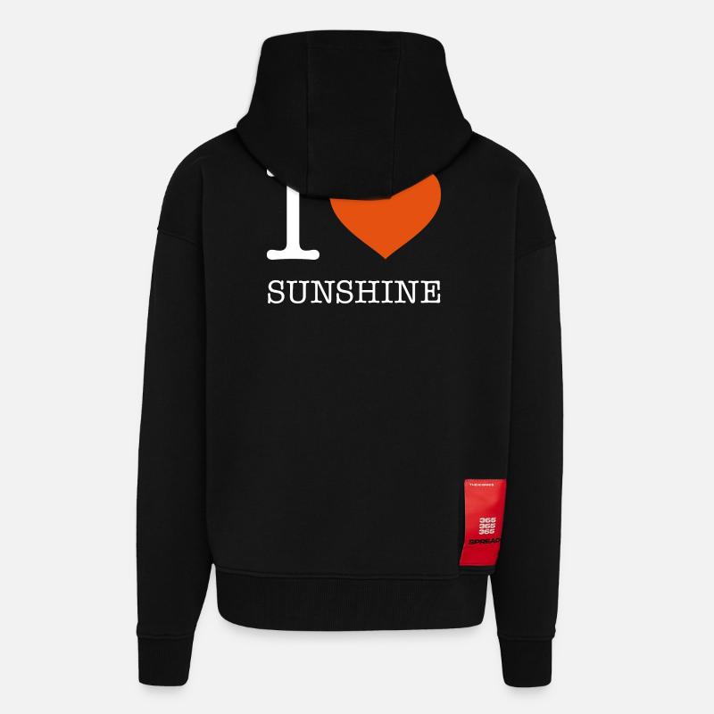 J’AIME LE SOLEIL SOLEIL - Veste à capuche bio épaisse oversize fabriqué en UE - SOLID BLACK