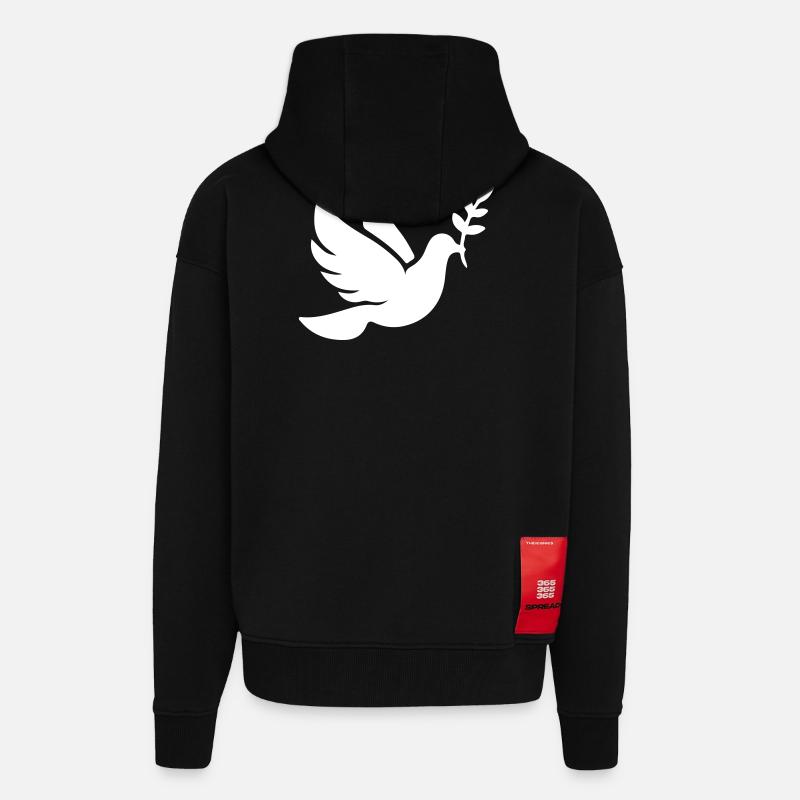 Taube Frieden Glaube - Zip Hoodie - made by SPREAD - SOLID BLACK