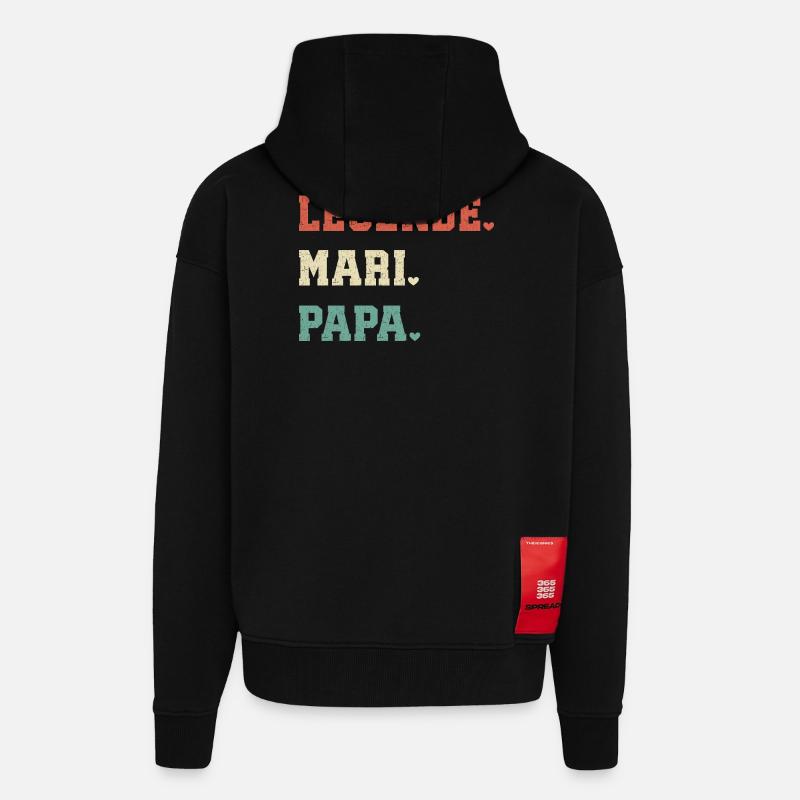 Legend Ehemann Papa Geschenk für Papa - Zip Hoodie - made by SPREAD - SOLID BLACK