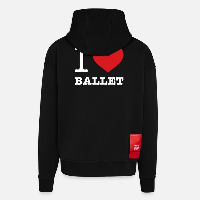 J’ADORE LA DANSE CLASSIQUE - Veste à capuche bio épaisse oversize fabriqué en UE - SOLID BLACK
