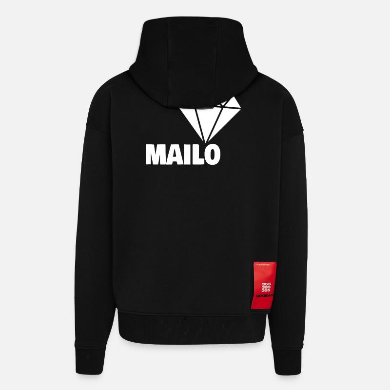 Mailo as a noble - Zip Hoodie - made by SPREAD - SOLID BLACK