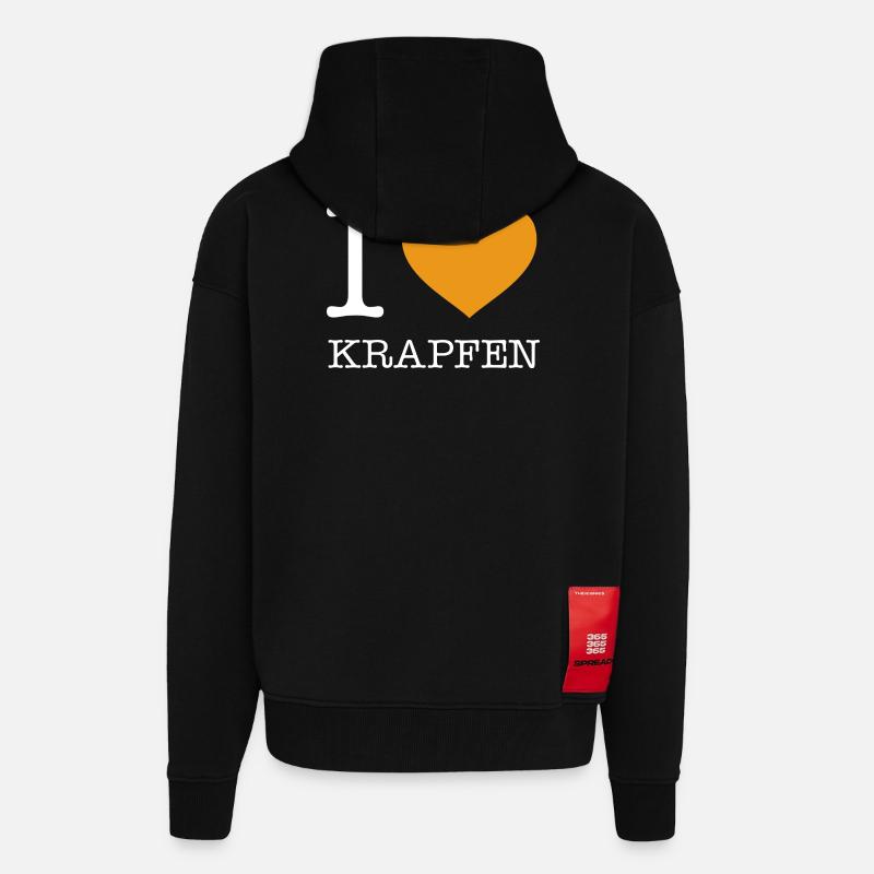 J’adore les beignets - Veste à capuche bio épaisse oversize fabriqué en UE - SOLID BLACK
