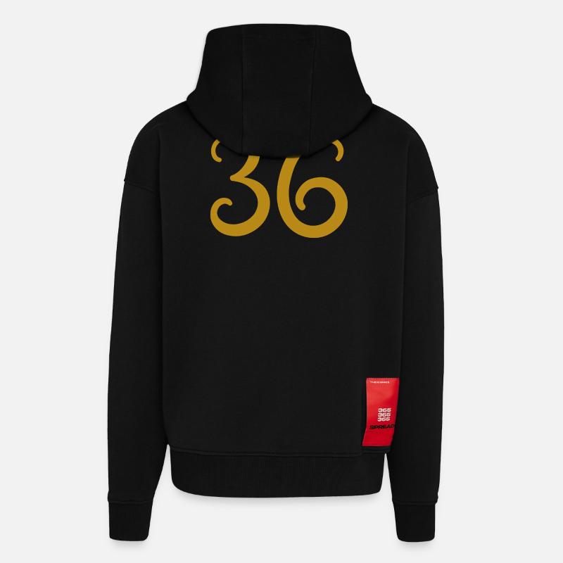 36 - Veste à capuche bio épaisse oversize fabriqué en UE - SOLID BLACK