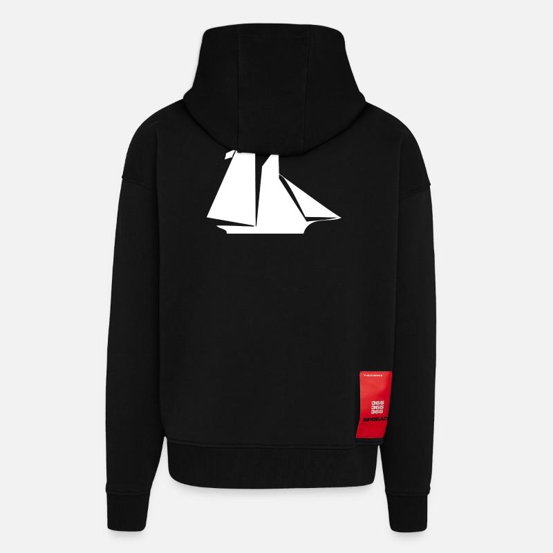 Sail - Zip Hoodie - made by SPREAD - SOLID BLACK