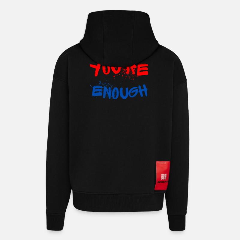 Ausdrucksstarke Graffiti-Designs mit Farbspritzern - Zip Hoodie - made by SPREAD - SOLID BLACK