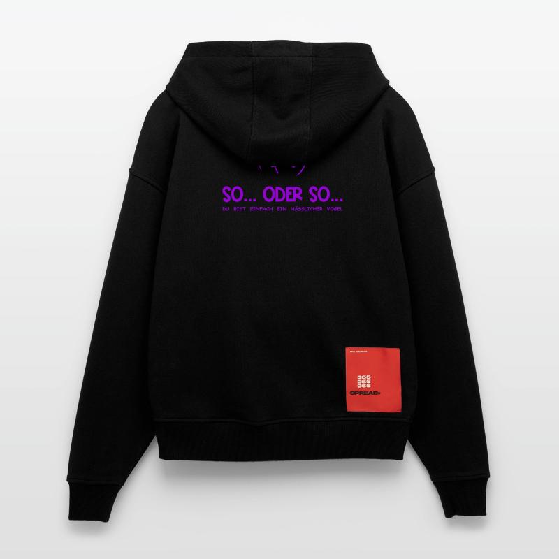 So...Oder So: Hässlicher Vogel - Lila Zip Hoodie - made by SPREAD