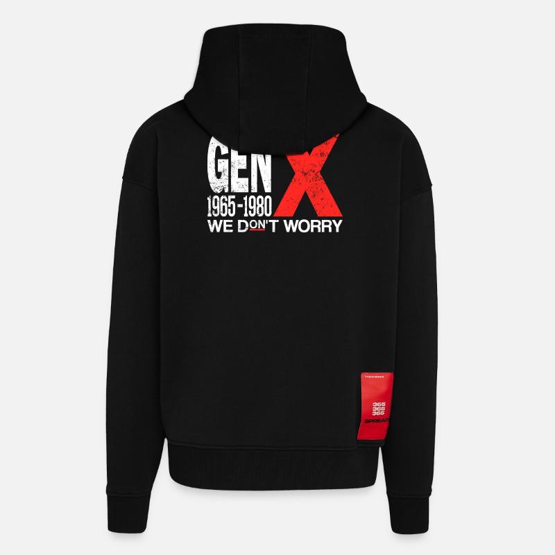 Generation X – Old School & Proud - Zip Hoodie - made by SPREAD - SOLID BLACK