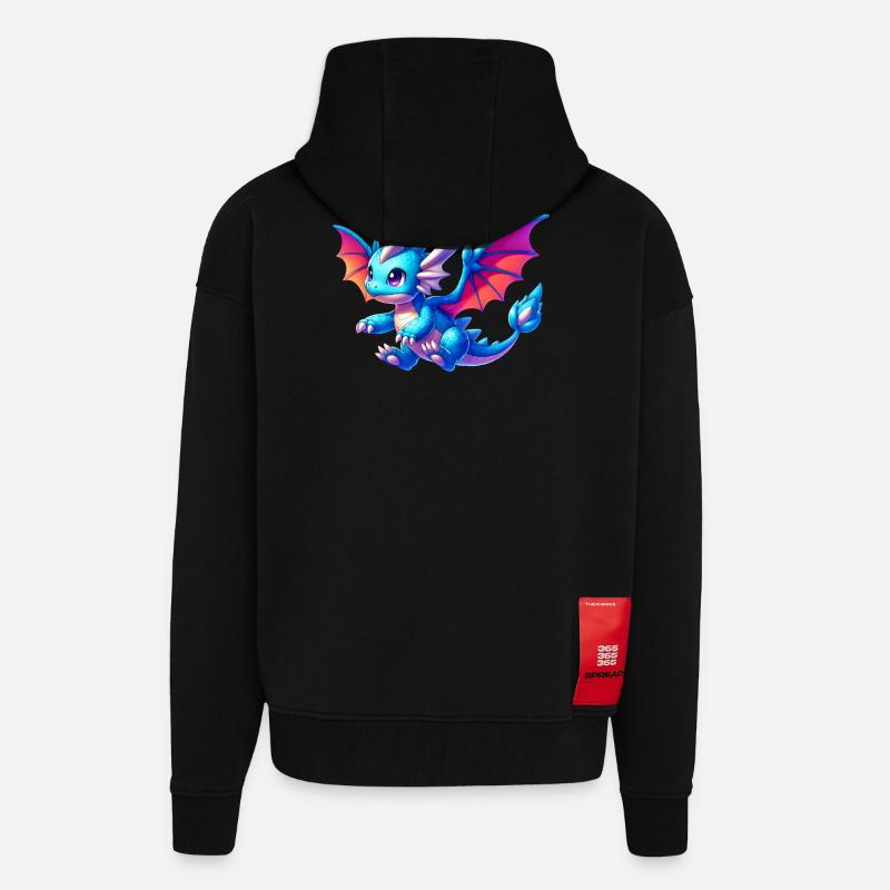 Drache - Zip Hoodie - made by SPREAD - SOLID BLACK
