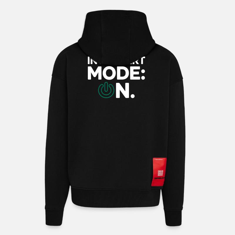 Introvert Mode ON – Funny Saying - Zip Hoodie - made by SPREAD - SOLID BLACK