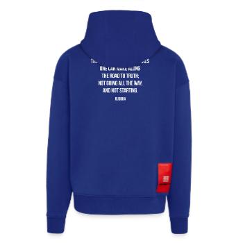 Buddha-Zitat zu zwei Fehlern auf dem Weg zur Wahrheit - Zip Hoodie - made by SPREAD - Iconic Blue - Hinten