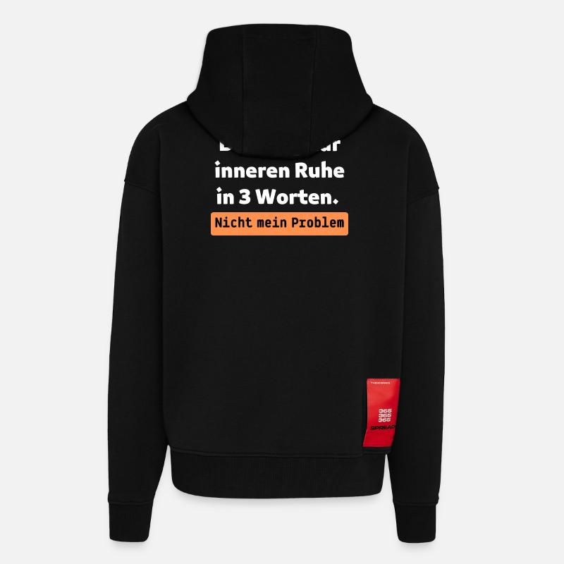 Nicht mein Problem - Zip Hoodie - made by SPREAD - SOLID BLACK