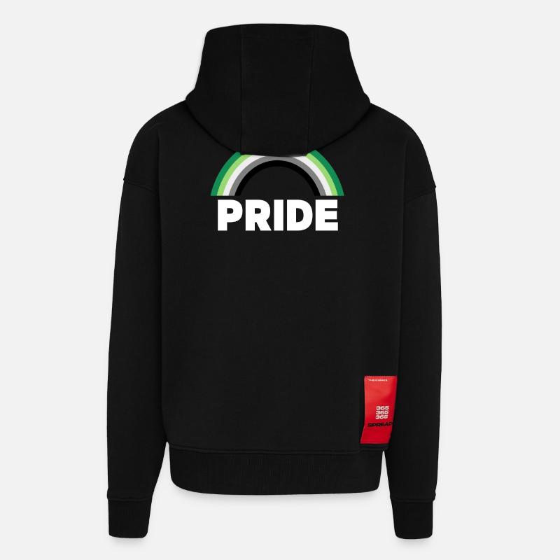Aromantischer Stolz - Zip Hoodie - made by SPREAD - SOLID BLACK