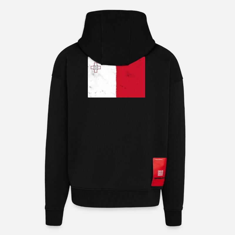 Flagge von Malta - Zip Hoodie - made by SPREAD - SOLID BLACK