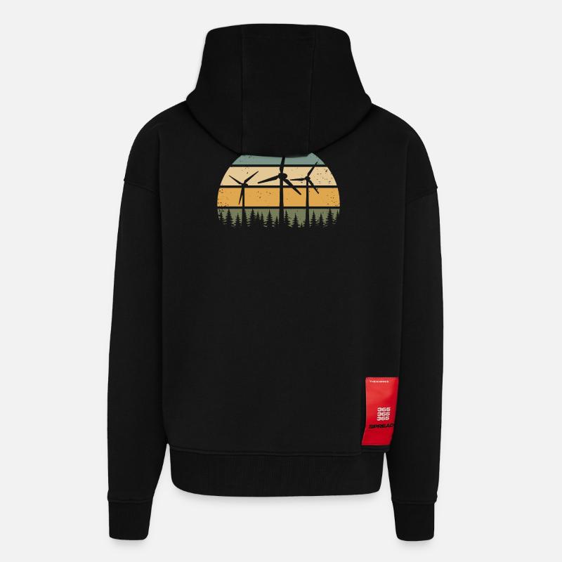 Windkraft Windrad Windenergie Windräder - Zip Hoodie - made by SPREAD - SOLID BLACK