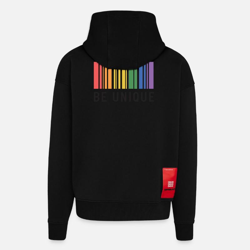 LGBT-Pride-Monat – Sei einzigartig - Zip Hoodie - made by SPREAD - SOLID BLACK