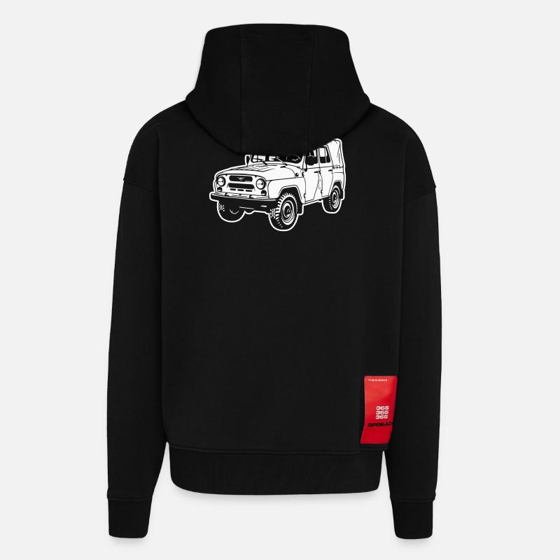 UAZ off-road vehicle (difference image) - Zip Hoodie - made by SPREAD - SOLID BLACK