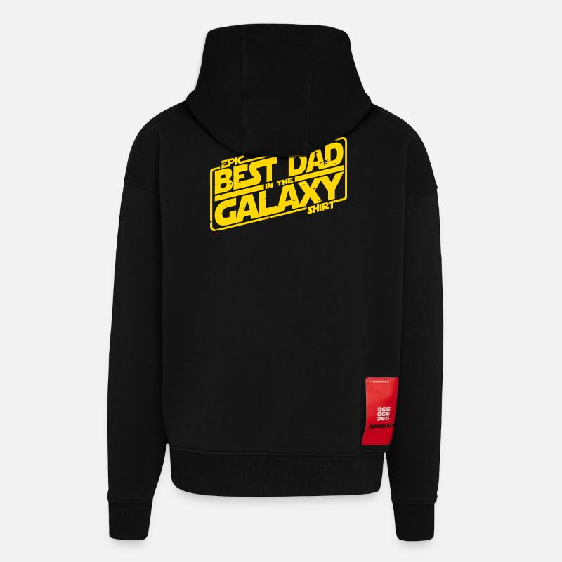 Meilleure pomme de terre Galaxy - Veste à capuche bio épaisse oversize fabriqué en UE - SOLID BLACK