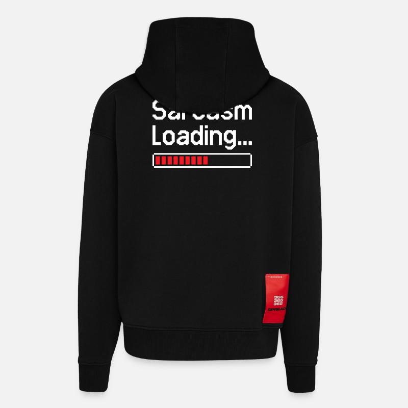 Sarcasm Loading Status - Zip Hoodie - made by SPREAD - SOLID BLACK