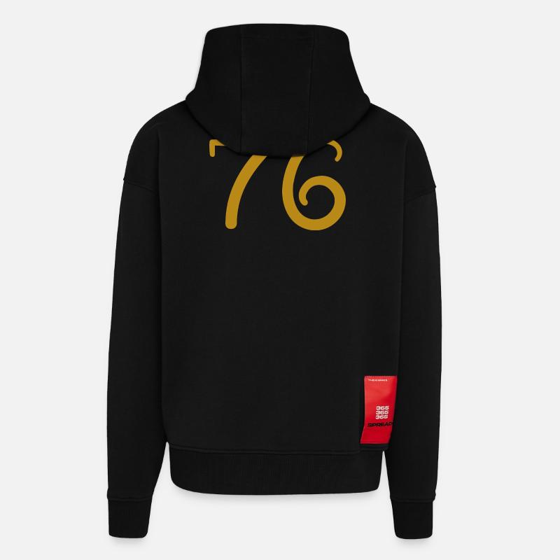 76 - Zip Hoodie - made by SPREAD - SOLID BLACK
