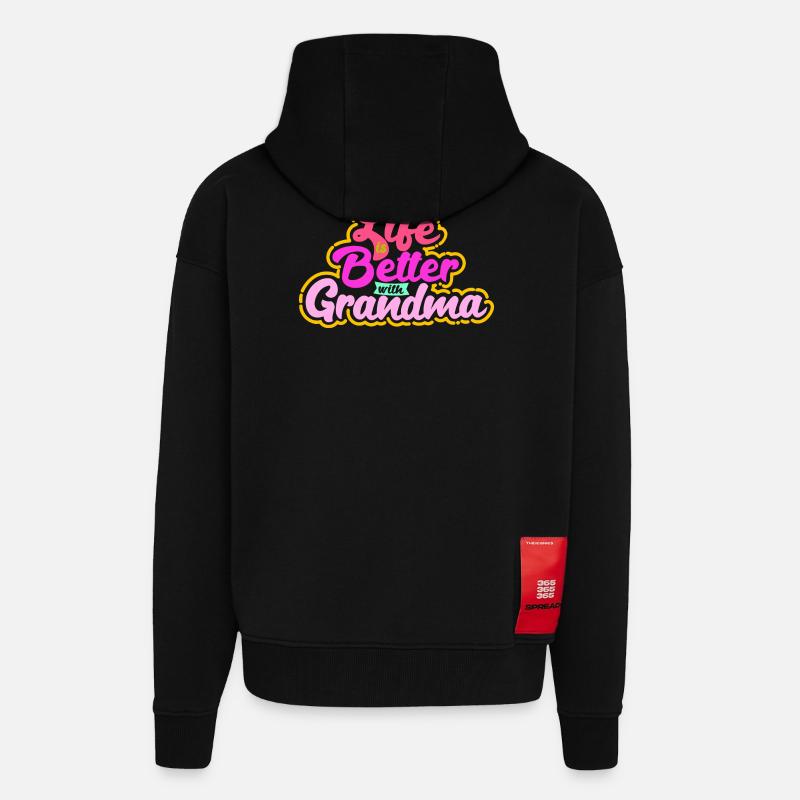 Enkelkind Oma Statement Großmutter Lieblingsoma - Zip Hoodie - made by SPREAD - SOLID BLACK