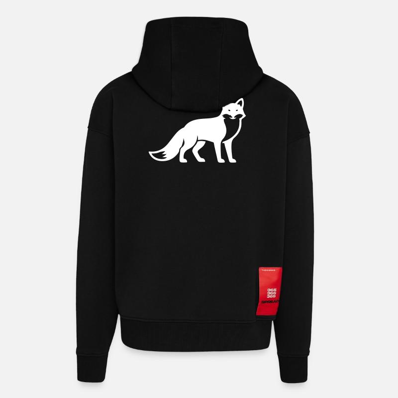 Fuchs Tier Silhouette - Zip Hoodie - made by SPREAD - SOLID BLACK