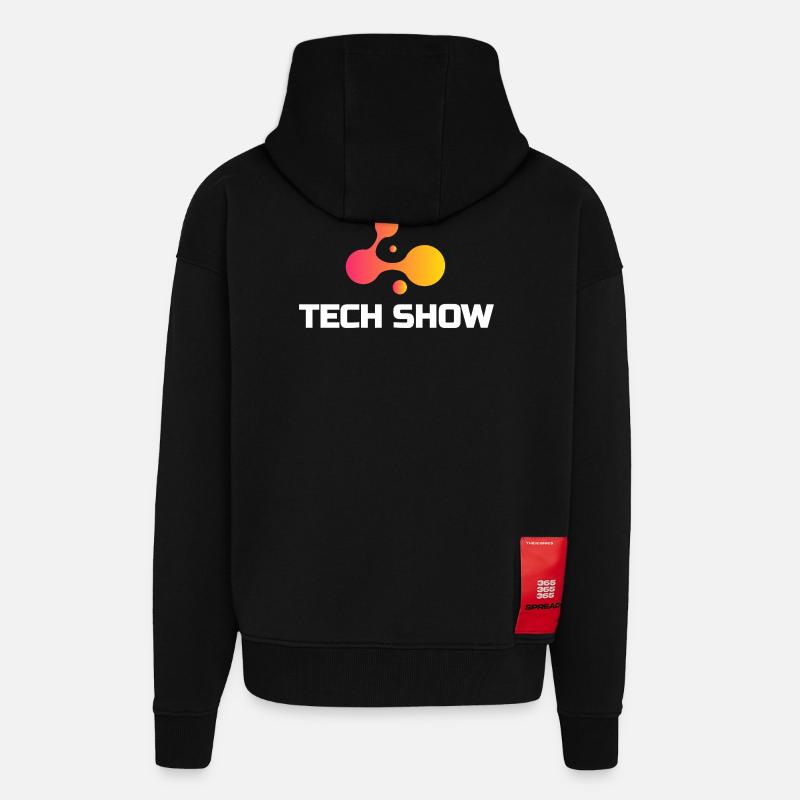 Technikshow Neon Blob Tee - Zip Hoodie - made by SPREAD - SOLID BLACK