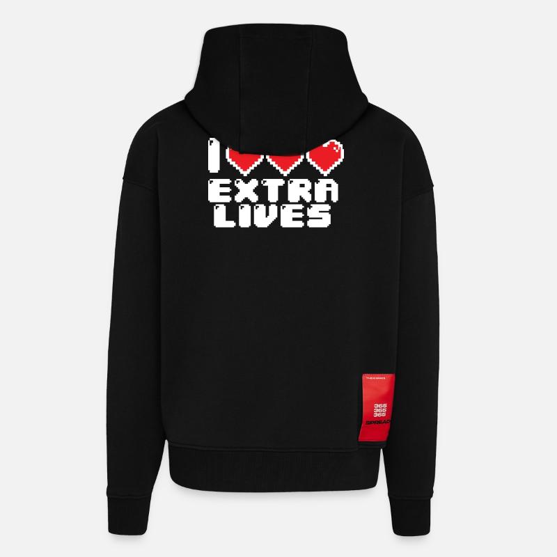 Extremes Pixel-Herz - Zip Hoodie - made by SPREAD - SOLID BLACK