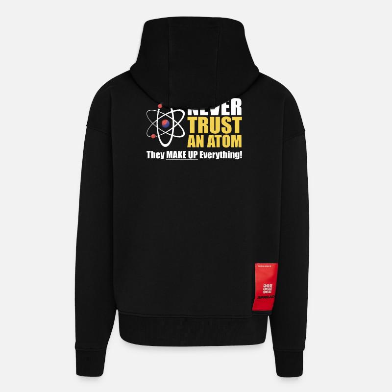 Vertraue niemals einem Atom - Zip Hoodie - made by SPREAD - SOLID BLACK
