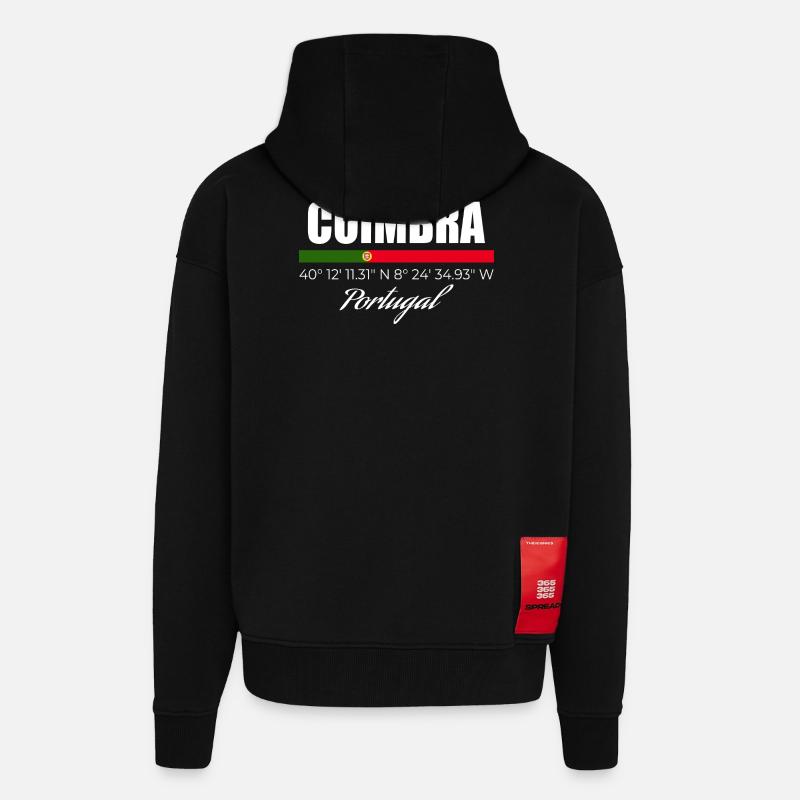Coimbra - Veste à capuche bio épaisse oversize fabriqué en UE - SOLID BLACK