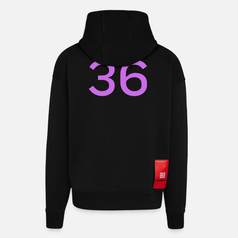 36 - Veste à capuche bio épaisse oversize fabriqué en UE - SOLID BLACK