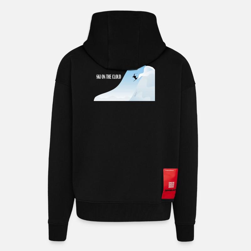Skiing in the cloud - Zip Hoodie - made by SPREAD - SOLID BLACK
