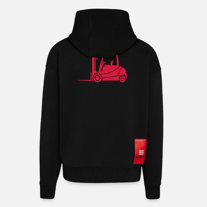 Gabelstapler Silhouette | Industrie & Technik Shir - Zip Hoodie - made by SPREAD - SOLID BLACK