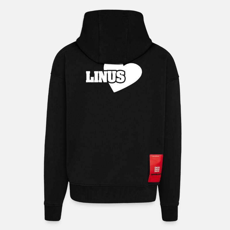 Linus comme l'or - Veste à capuche bio épaisse oversize fabriqué en UE - SOLID BLACK