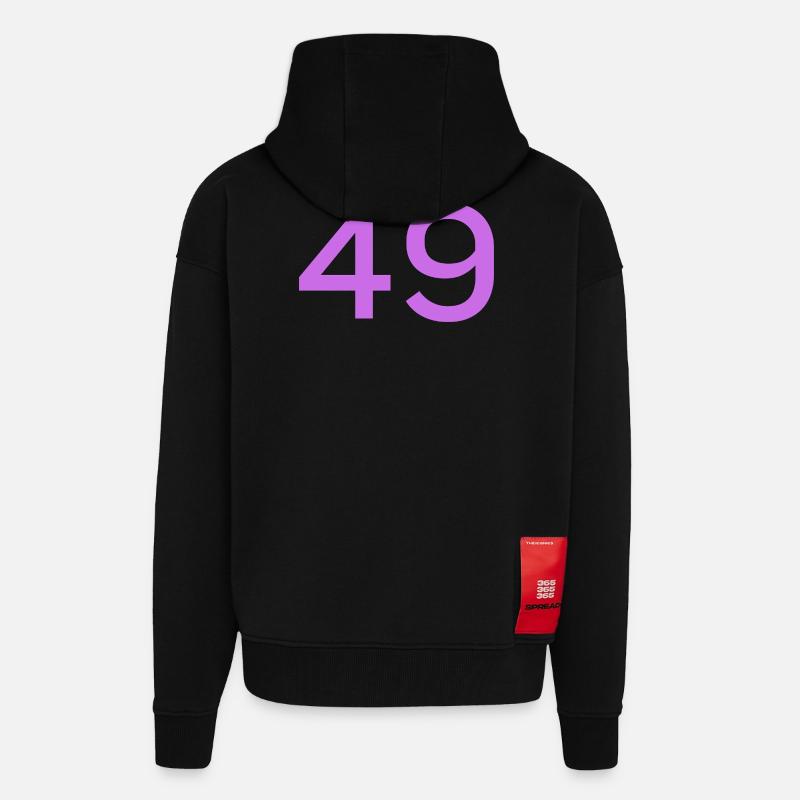 49 - Veste à capuche bio épaisse oversize fabriqué en UE - SOLID BLACK