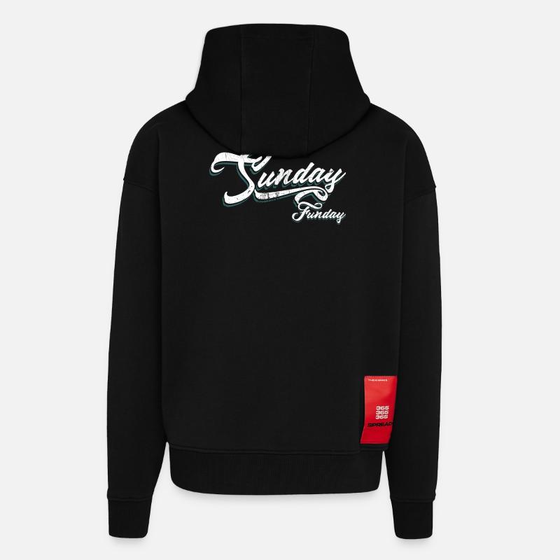 Script du dimanche Funday Néon - Veste à capuche bio épaisse oversize fabriqué en UE - SOLID BLACK