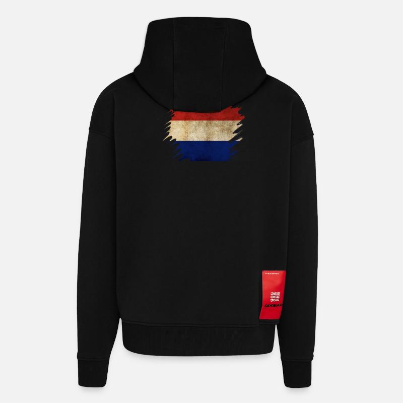 Grunge Holländisches Flaggendesign - Zip Hoodie - made by SPREAD - SOLID BLACK