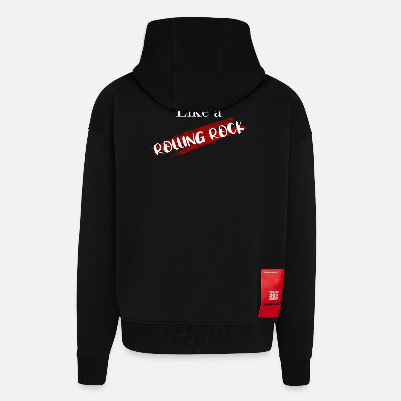 A Rolling Rock - Zip Hoodie - made by SPREAD - SOLID BLACK