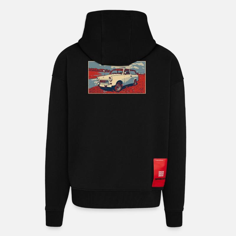 Trabant DDR - Zip Hoodie - made by SPREAD - SOLID BLACK