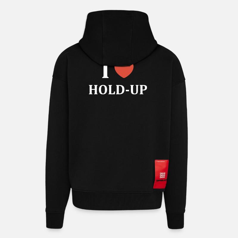 I like Hold-Up - Zip Hoodie - made by SPREAD - SOLID BLACK
