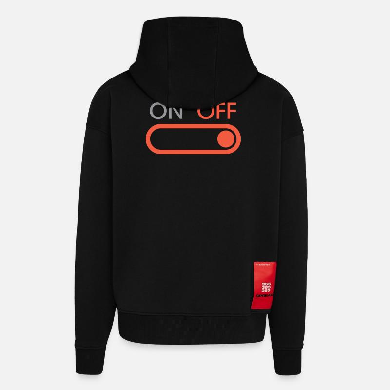 off button - Gaming und Streaming - Zip Hoodie - made by SPREAD - SOLID BLACK