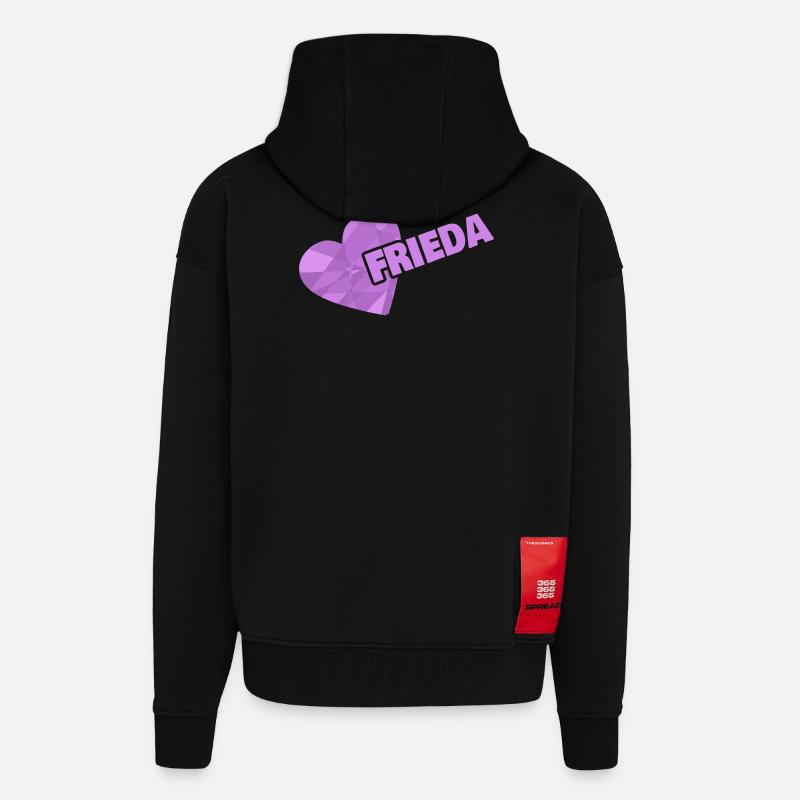 Frieda as a crown - Zip Hoodie - made by SPREAD - SOLID BLACK