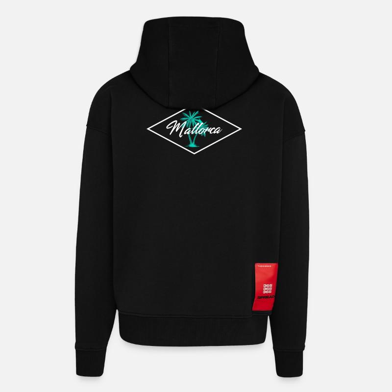 Mallorca Palm Tree Magic - Zip Hoodie - made by SPREAD - SOLID BLACK